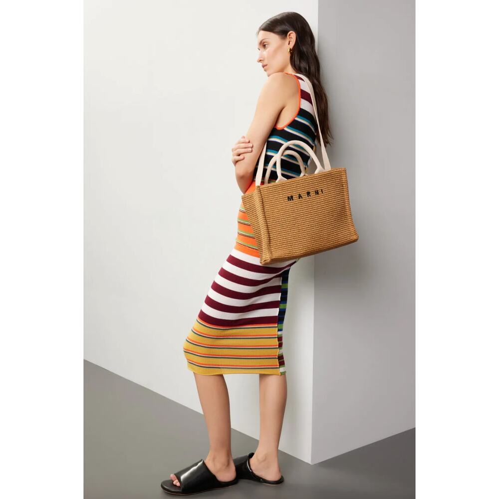 Marni Small Basket Faux Raffia Tote Bag - Picture 5 of 10